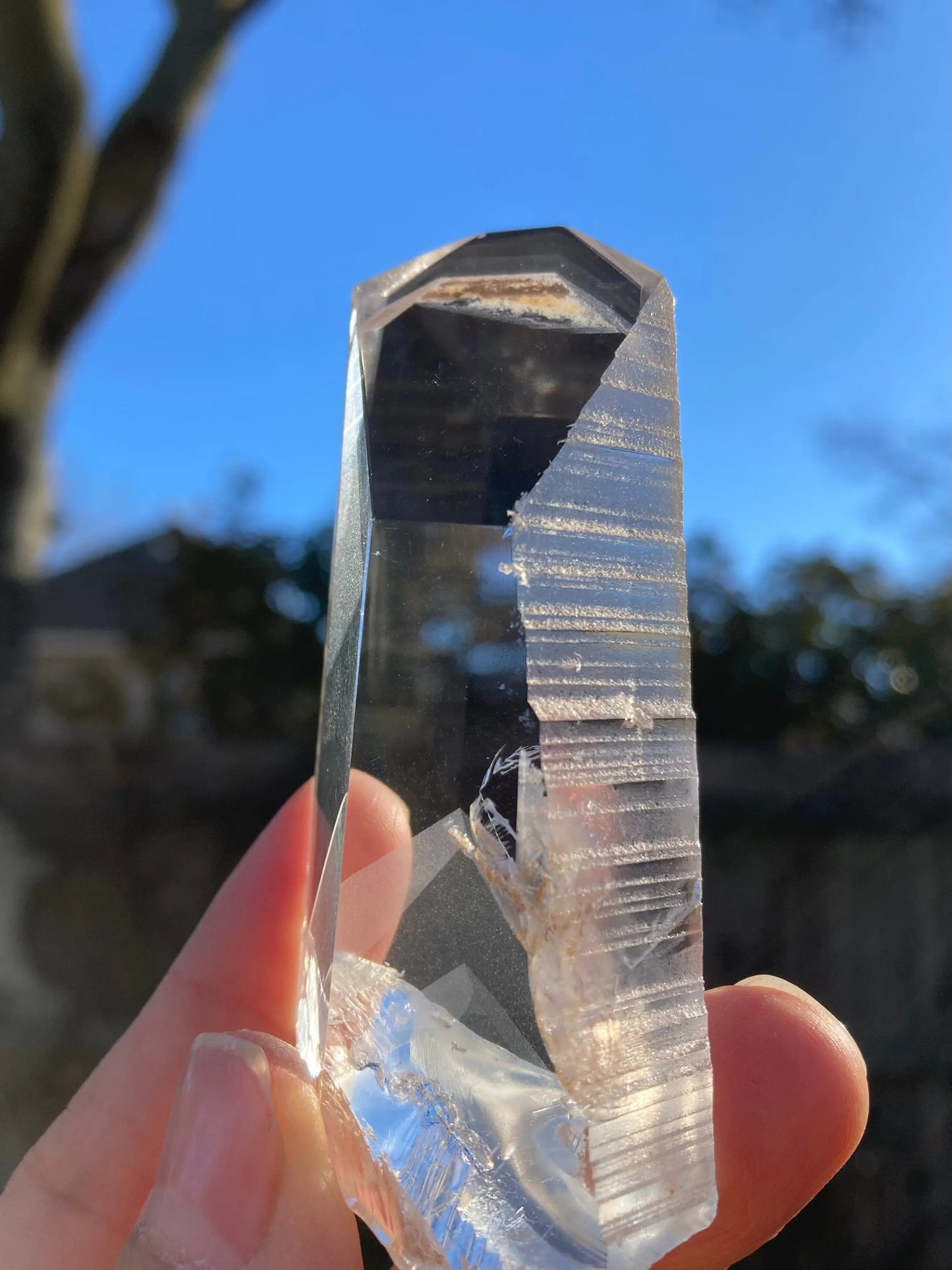 レムリアン シード クォーツ ポイント(ファントム)8cm x 3cm x 2.4cm、87g