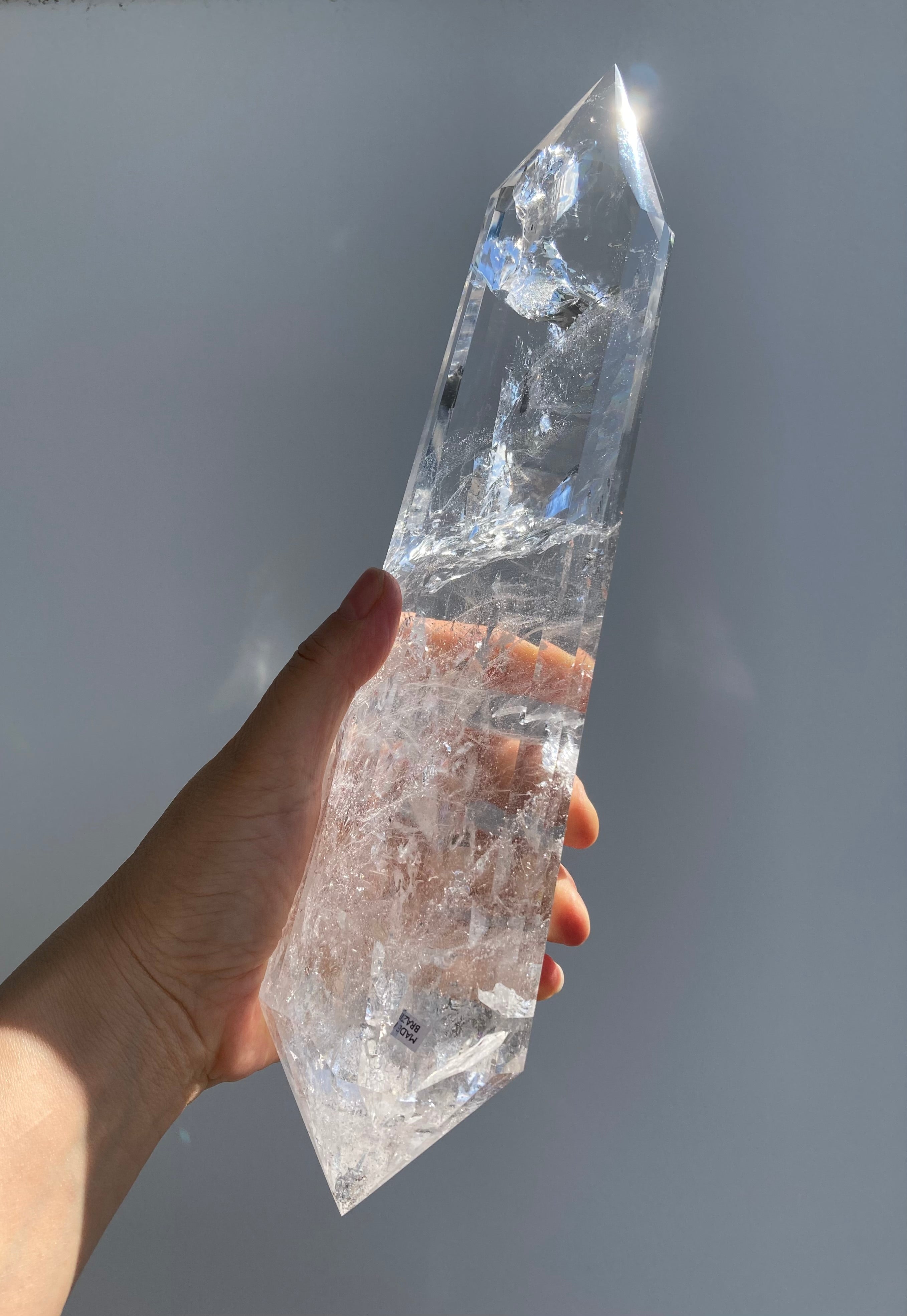 『 レムリアン シード クォーツ ワンド （虹入り）』 Lemurian Seed Quartz Wand with Rainbows